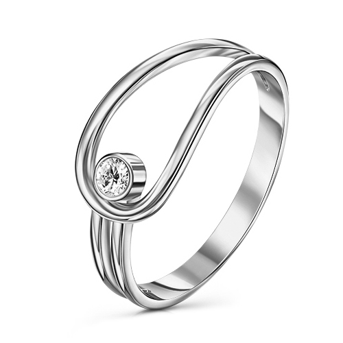 Серебряное кольцо с фианитом