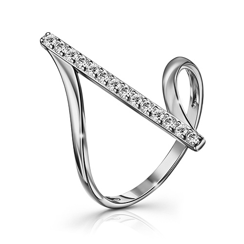 Серебряное кольцо с фианитом