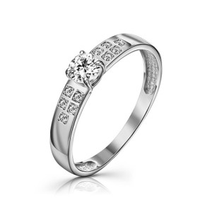 Серебряное кольцо с фианитом