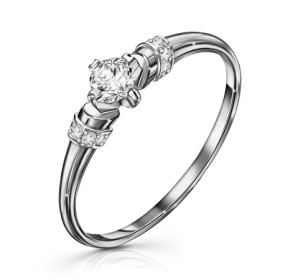 Серебряное кольцо с фианитом