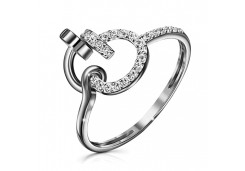 Серебряное кольцо с фианитом