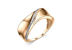 Серебряное кольцо с позолотой с фианитом