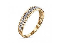 Серебряное кольцо с позолотой с фианитом