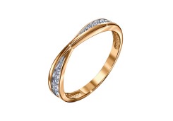 Серебряное кольцо с позолотой с фианитом