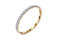 Серебряное кольцо с позолотой с фианитом