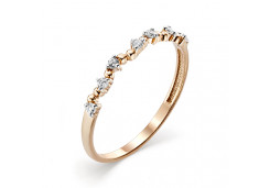 Серебряное кольцо с позолотой с фианитом