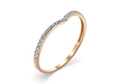 Серебряное кольцо с позолотой с фианитом