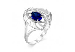 Кольцо из белого золота с сапфиром