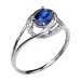 Кольцо из белого золота с сапфиром