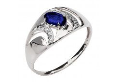 Кольцо из белого золота с сапфиром