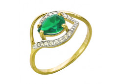 Кольцо из желтого золота с изумрудом