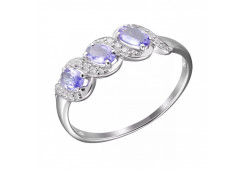 Кольцо из белого золота с танзанитом