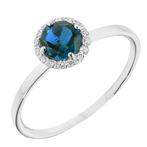 Кольцо из белого золота с лондон топазом