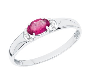 Серебряное кольцо с драгоценными камнями