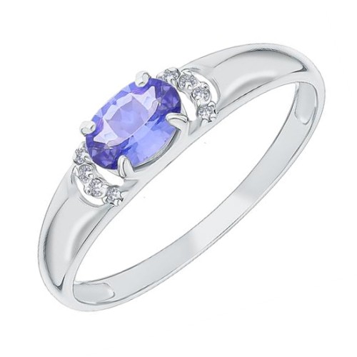 Серебряное кольцо с танзанитом