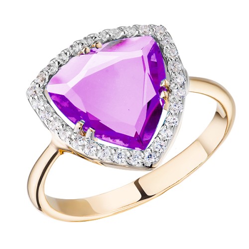 Золотое кольцо с аметистом