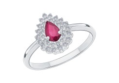 Серебряное кольцо с драгоценными камнями