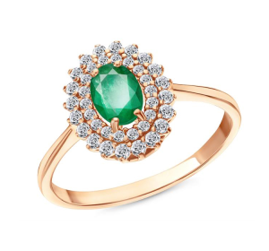 Серебряное кольцо с изумрудом