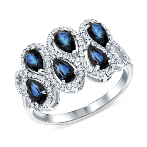 Серебряное кольцо с сапфиром