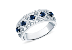 Серебряное кольцо с сапфиром