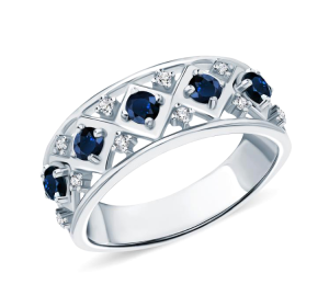 Серебряное кольцо с сапфиром