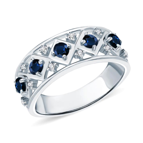 Серебряное кольцо с сапфиром