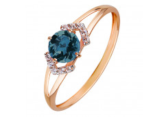 Золотое кольцо с лондон топазом