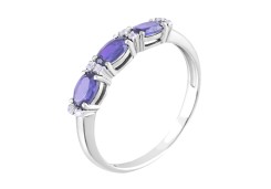 Кольцо из белого золота с танзанитом