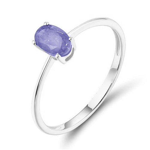 Кольцо из белого золота с танзанитом