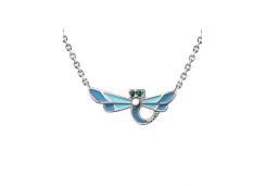 Серебряное колье с изумрудом