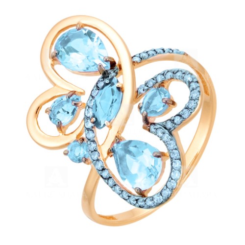 Золотое кольцо с топазом