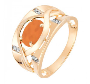 Золотое кольцо с кораллом