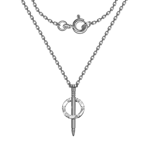 Серебряное колье с фианитом