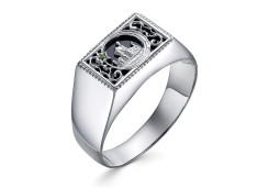 Печатка из серебра с фианитом