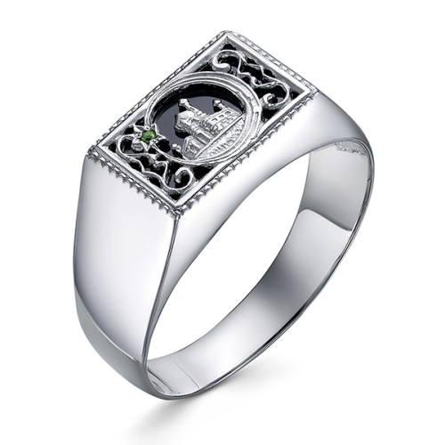 Печатка из серебра с фианитом