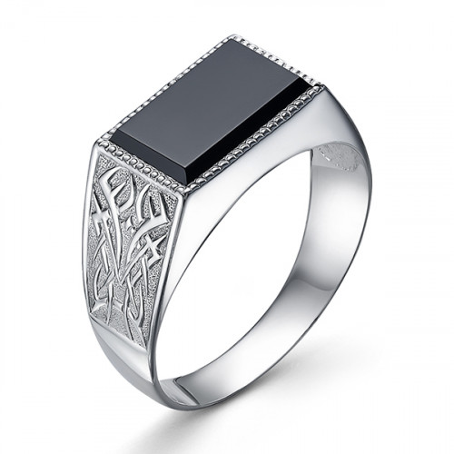 Печатка из серебра с фианитом