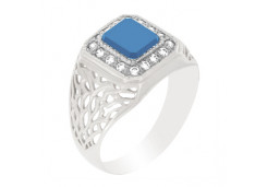 Печатка из серебра с бирюзой