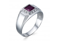 Печатка из серебра с аметистом