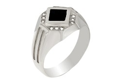 Печатка из серебра с фианитом