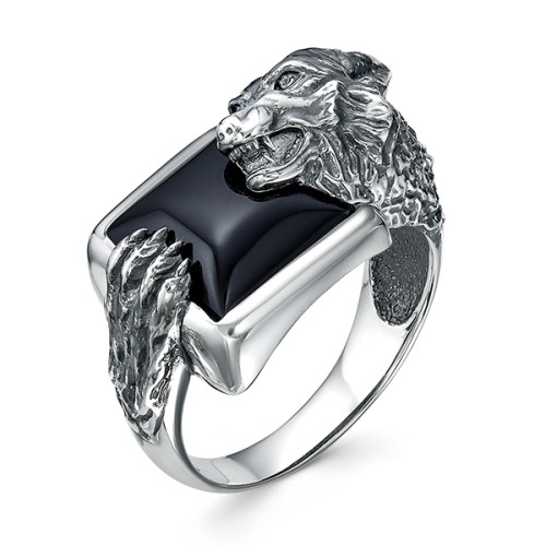 Печатка из серебра с агатом