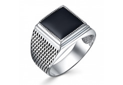 Печатка из серебра с агатом