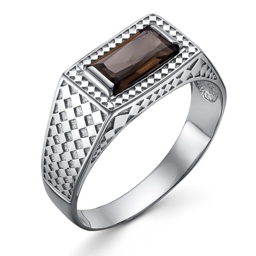 Печатка из серебра с раух-топазом