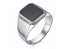 Печатка из серебра с агатом