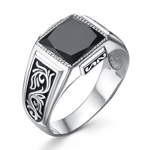 Печатка из серебра с фианитом