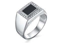 Печатка из серебра с агатом