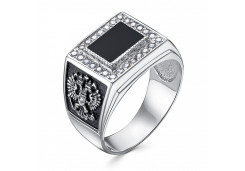 Печатка из серебра с агатом