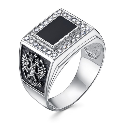 Печатка из серебра с агатом