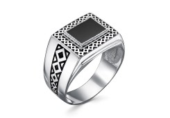 Печатка из серебра с агатом