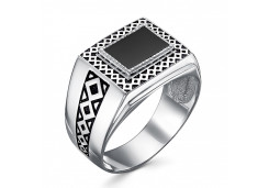 Печатка из серебра с агатом