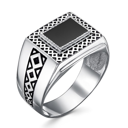 Печатка из серебра с агатом